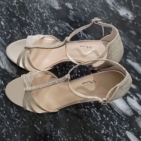 BRAND NEW NINA STRAPPY HEEL SPARKLE&SHINE OPEN TOE SANDAL - Picture 6 of 15